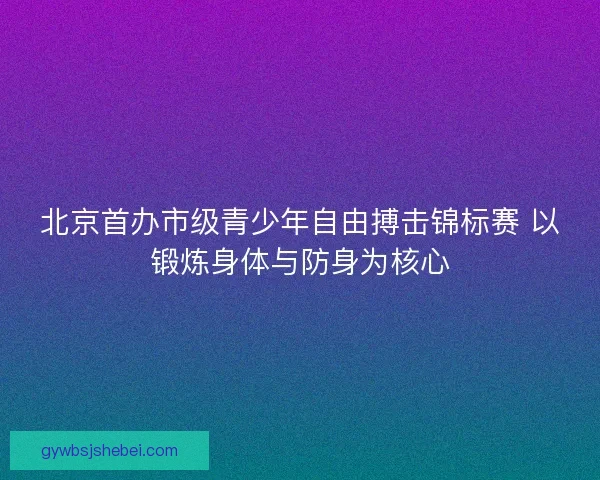 北京首办市级青少年自由搏击锦标赛 以锻炼身体与防身为核心